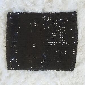 XOXO Black sequin halter top One Size Fits All EUC